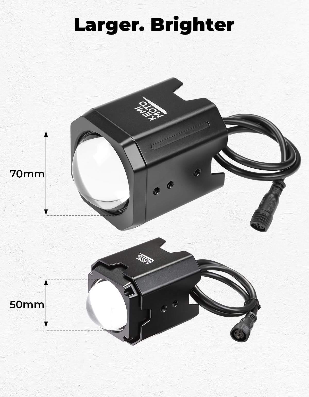 KEMIMOTO luce whip led whipless 70mm con morsetti 1,5-2"