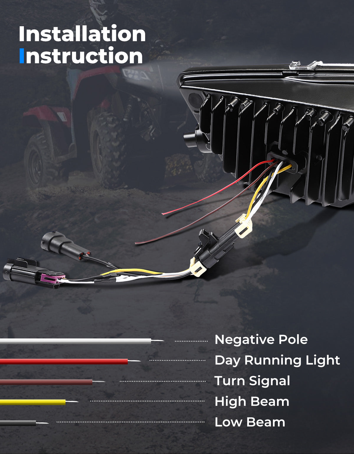 Kemimoto Pioneer Talon faro LED con freccia 5160LM