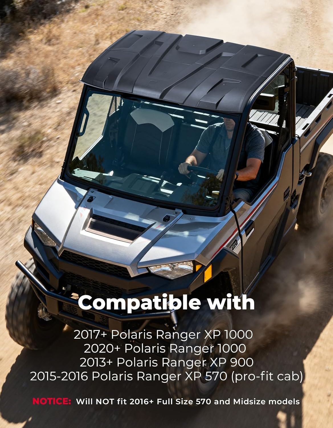 KEMIMOTO tetto rigido UTV 3 posti per Polaris Ranger XP 1000