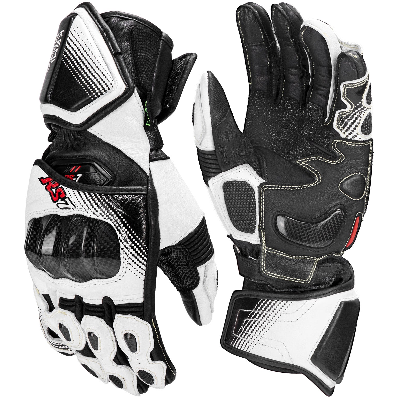 Kemimoto guanti moto pelle neri kevlar touch