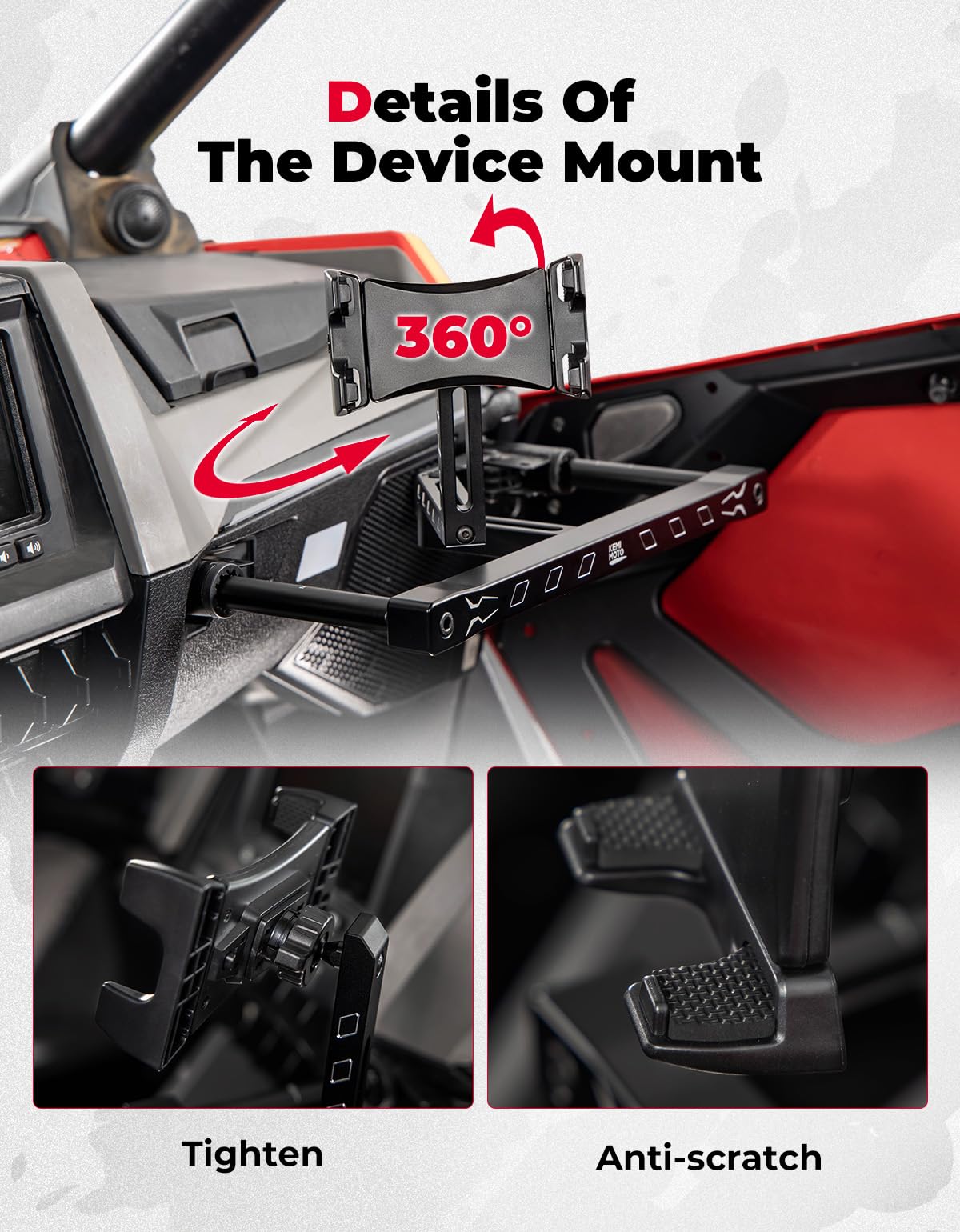 Kemimoto supporto tablet GPS + maniglia RZR Pro R Turbo R