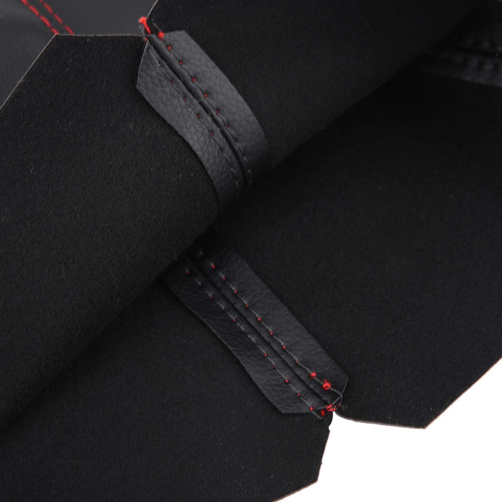 Kuuleyn cuffia cambio manuale pelle PU nera cuciture rosse