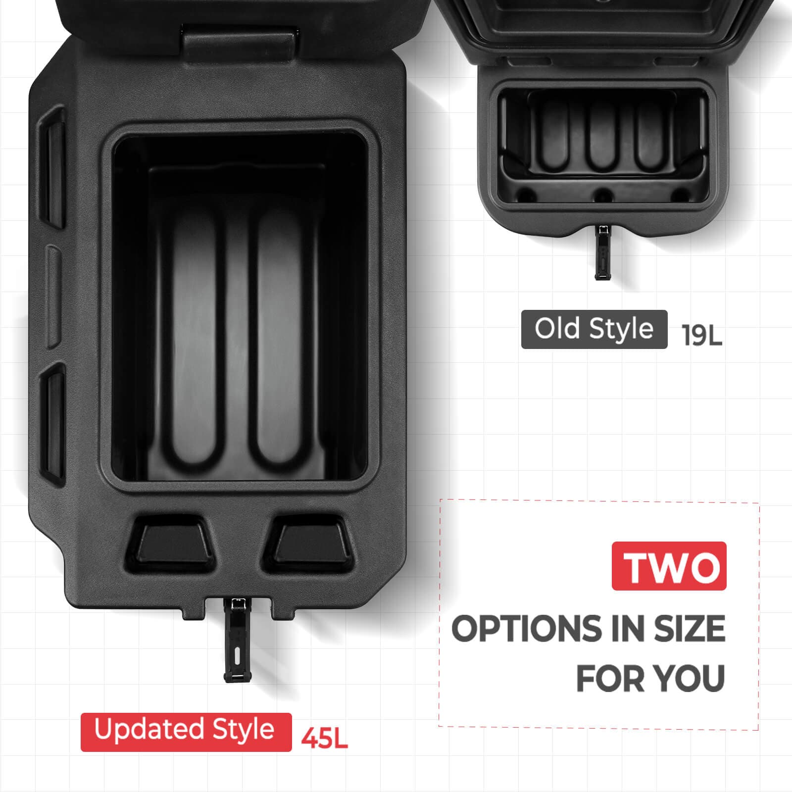 KEMIMOTO Box Cargo 45,3L + Ancoraggi Ranger 6 Pezzi