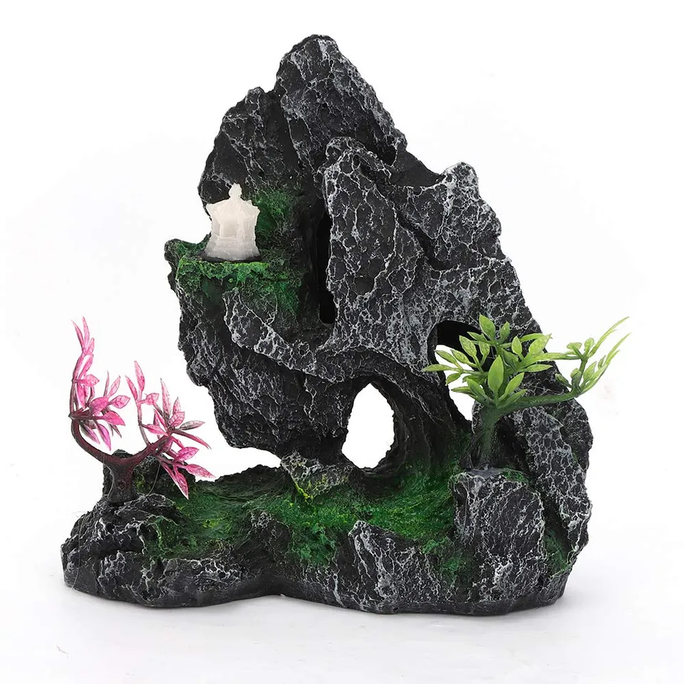 Kuuleyn CL002 Decorazione Acquario Resina Giardino Roccioso