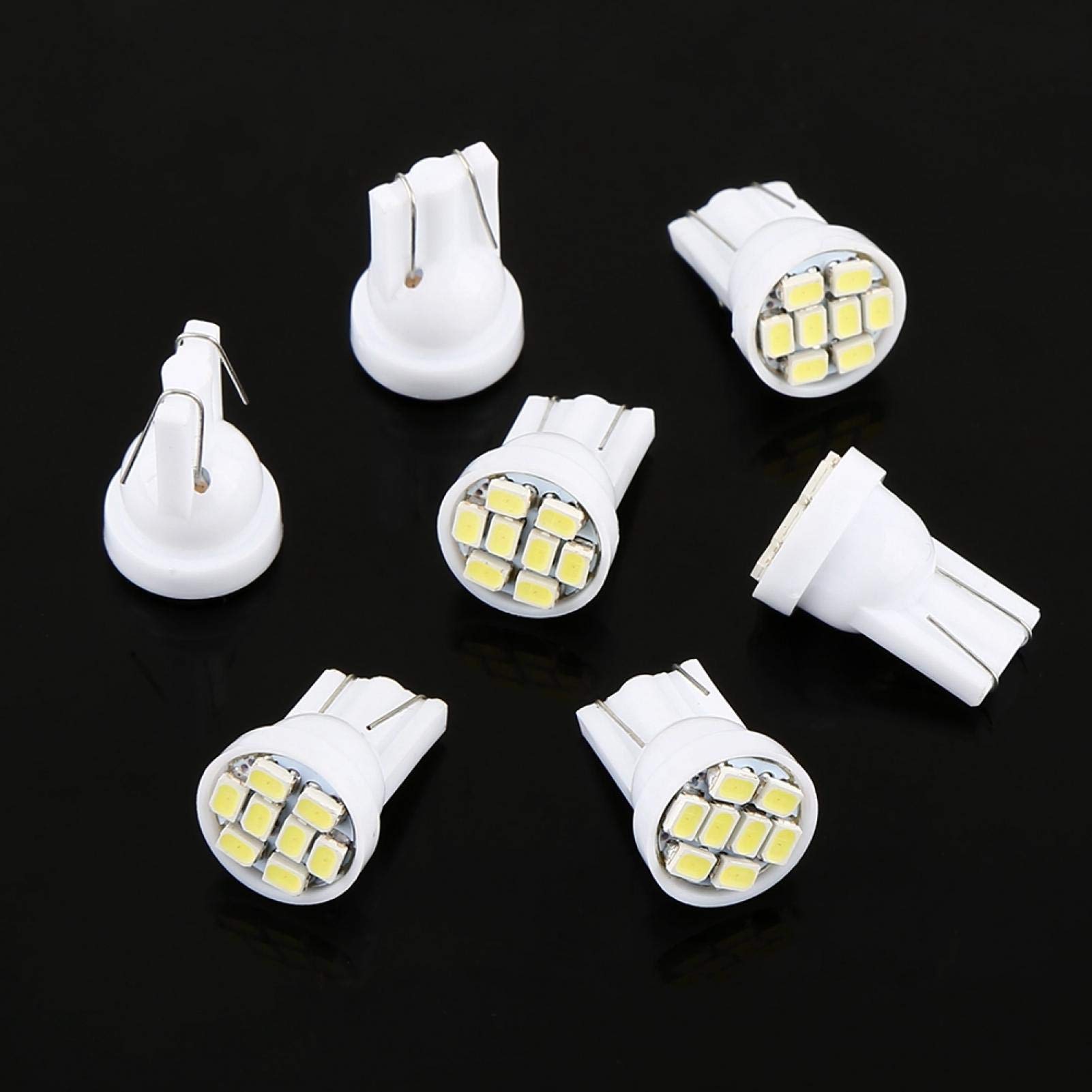 Kuuleyn Lampadine LED T10 8 SMD 1206 Bianche 100 Pezzi