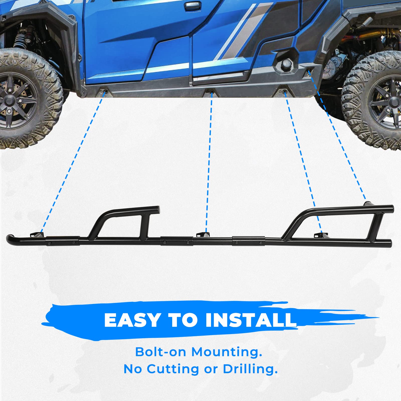 KEMIMOTO Pedane Rock Slider Polaris General XP 4 1000 Acciaio