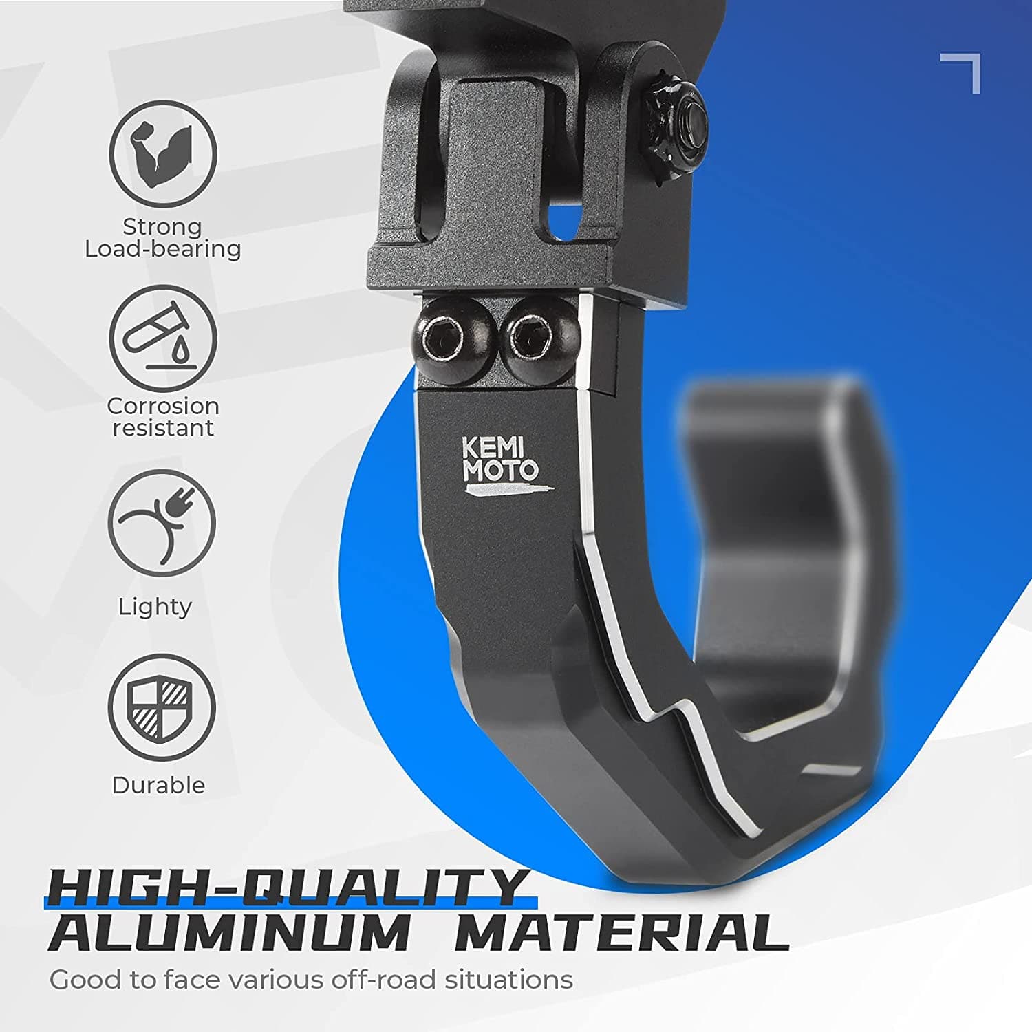 KEMIMOTO B1201-04101BK gancio casco roll bar 1.6-2" alluminio