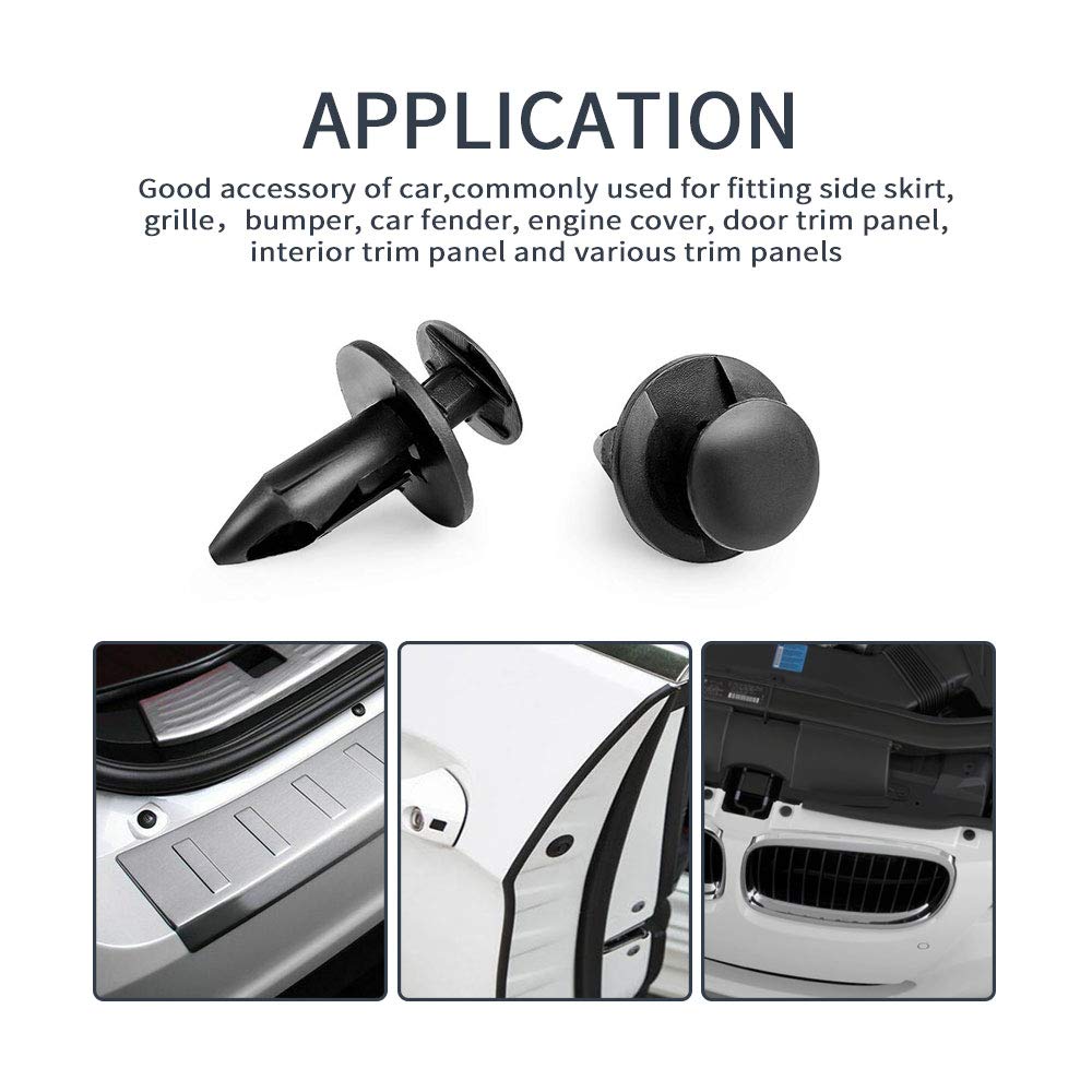 KEMIMOTO Universal rivetti 8 mm nylon nero confezione 100 pezzi