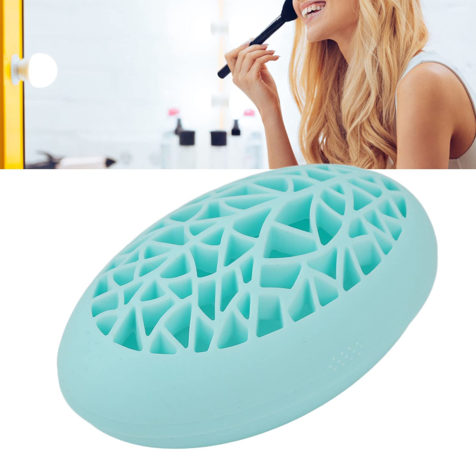 Kuuleyn Tappetino Pulizia Pennelli Trucco 2 in 1 Blu