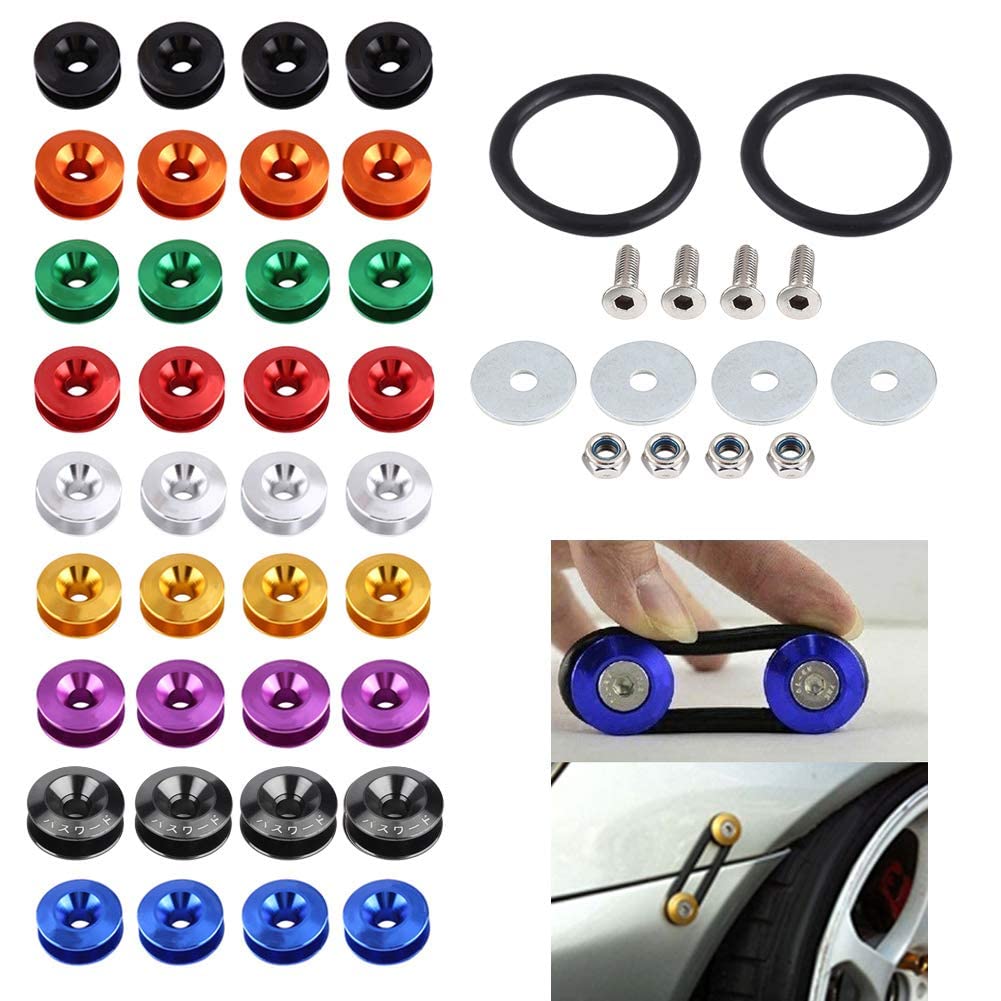Kuuleyn Kit Sgancio Rapido Paraurti Auto Argento 4 Pezzi Alluminio