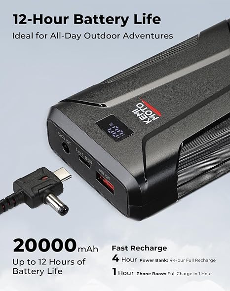 Kemimoto felpa riscaldata 12V 20000mAh con cappuccio