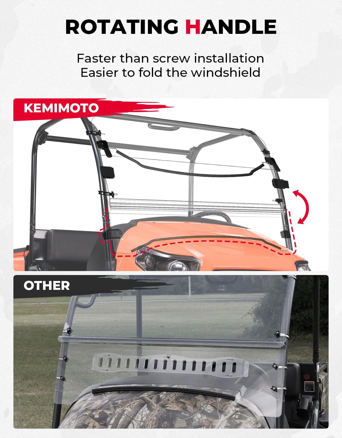 KEMIMOTO RTV B0110-12601CL parabrezza Kubota 400/500/520 antigraffio