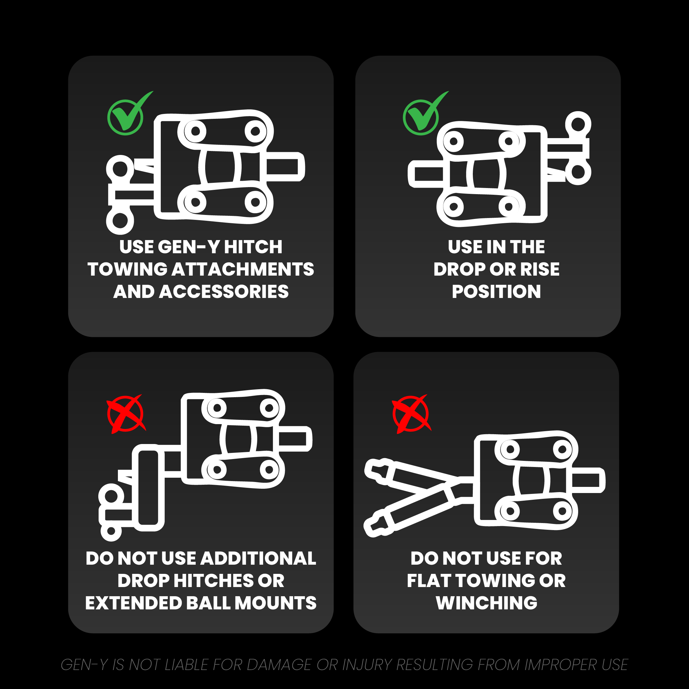 GEN-Y PHANTOM-XT 10K gancio traino regolabile 2" Torsion-Flex