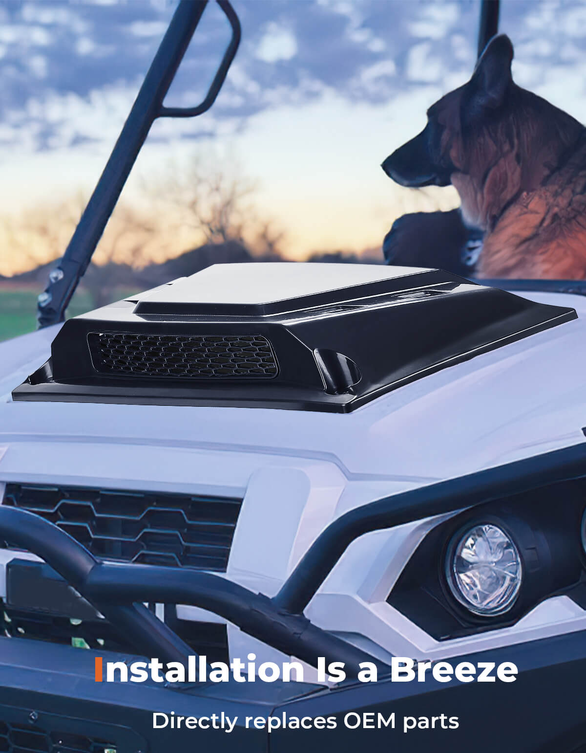 Kemimoto Mule Pro presa aria cofano polipropilene nera