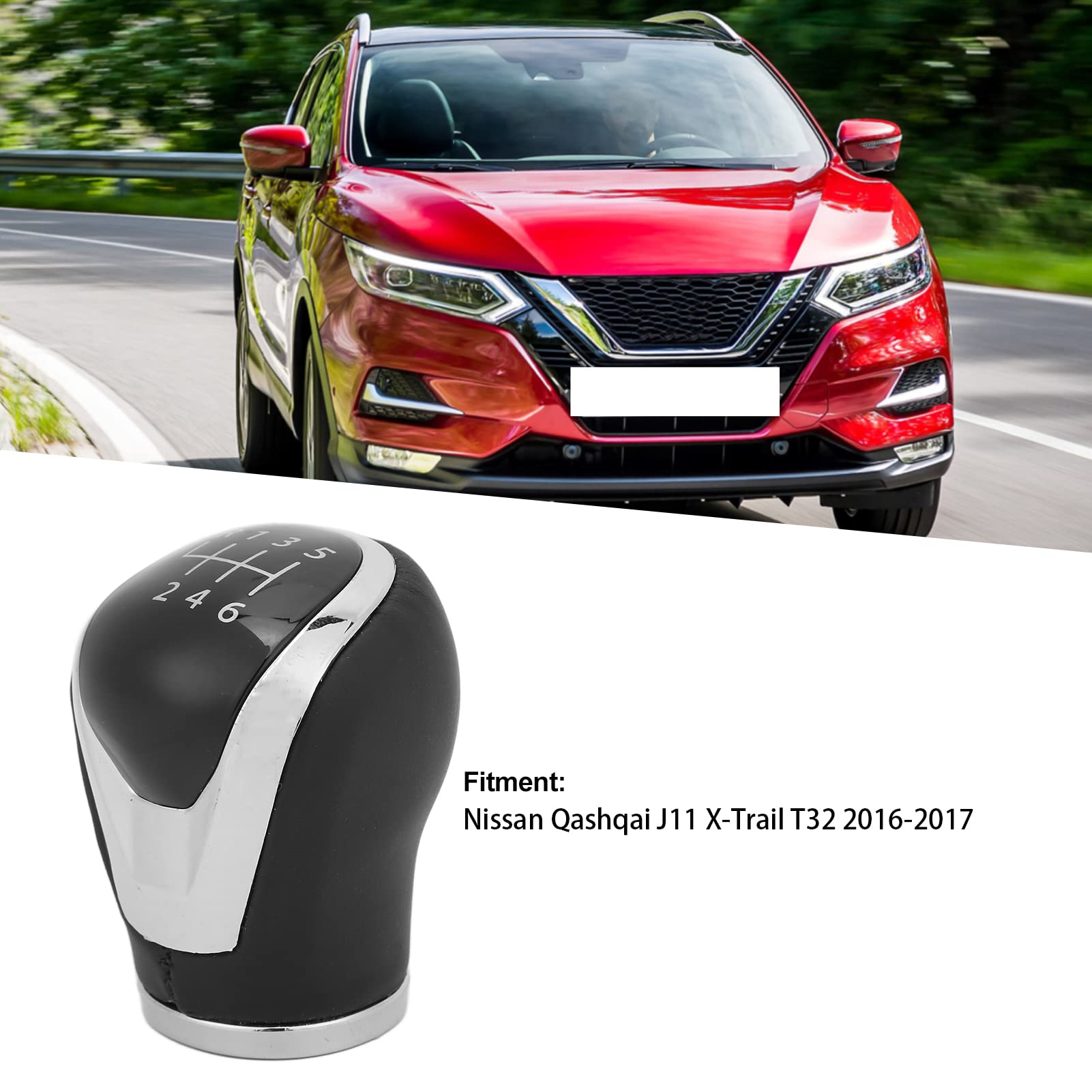 AOWINHIT Pomello Cambio 6 Velocità Qashqai J11 X-Trail Nero