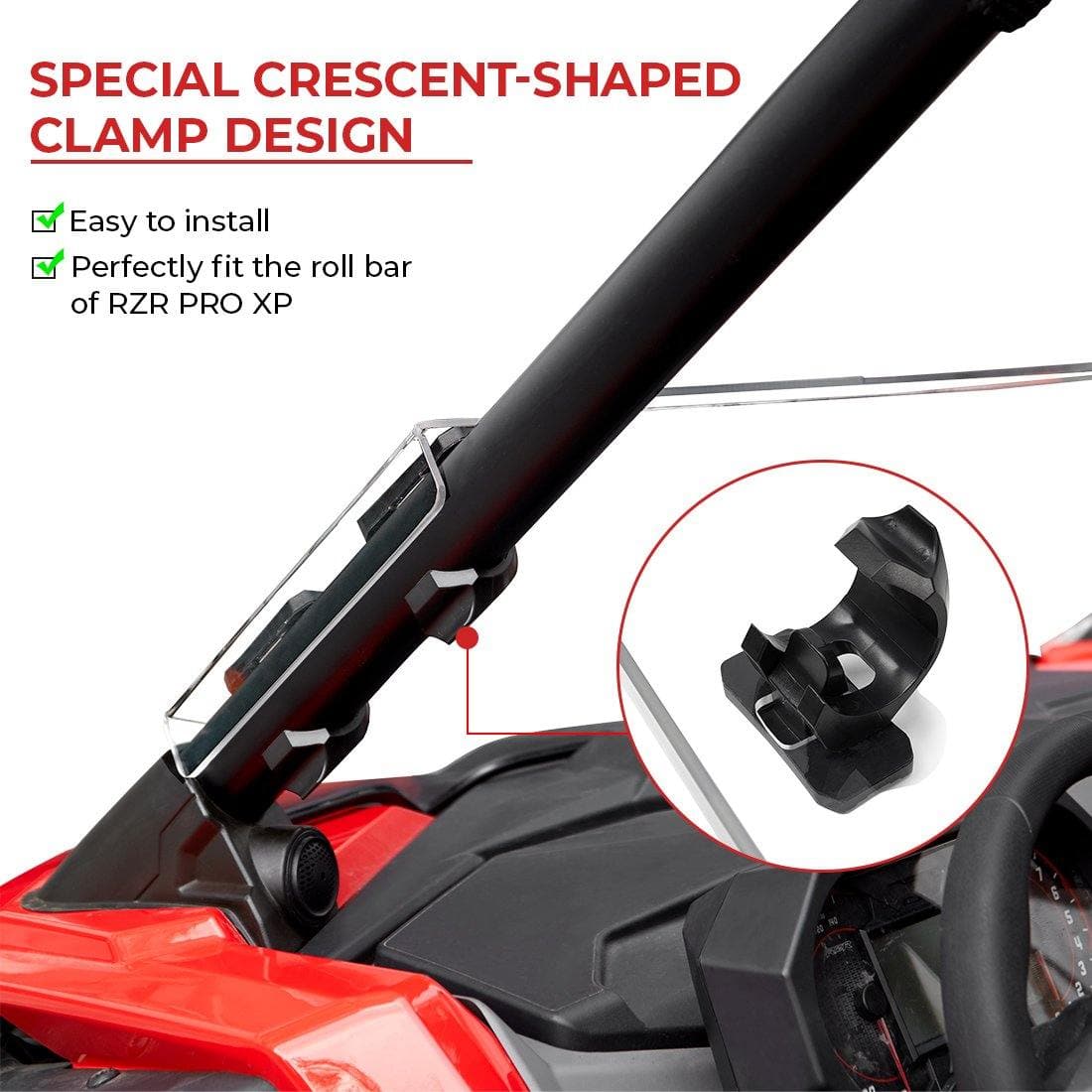 KEMIMOTO RZR PRO XP mezzo parabrezza UTV policarbonato