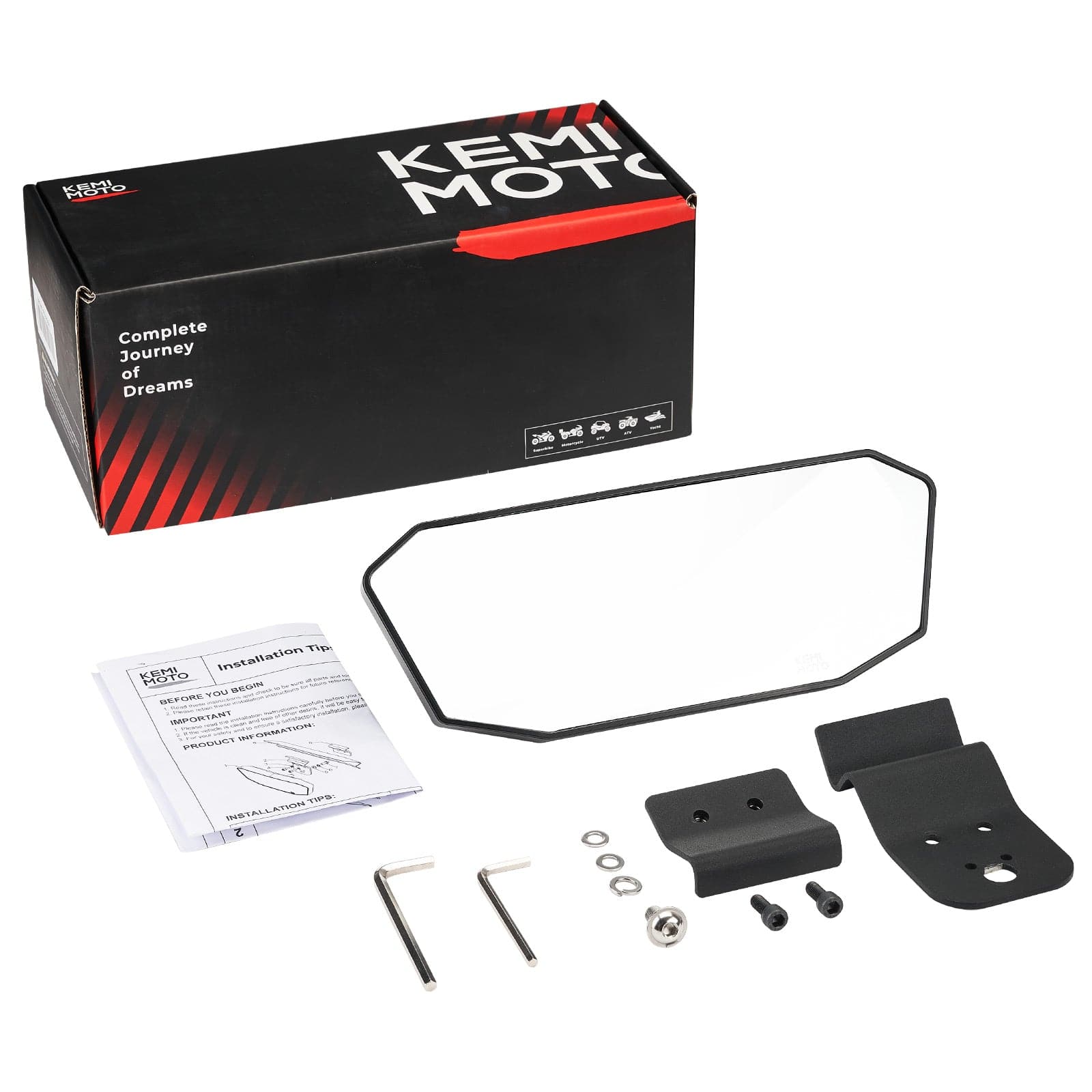 KEMIMOTO B0106-05301BK specchietto retrovisore centrale