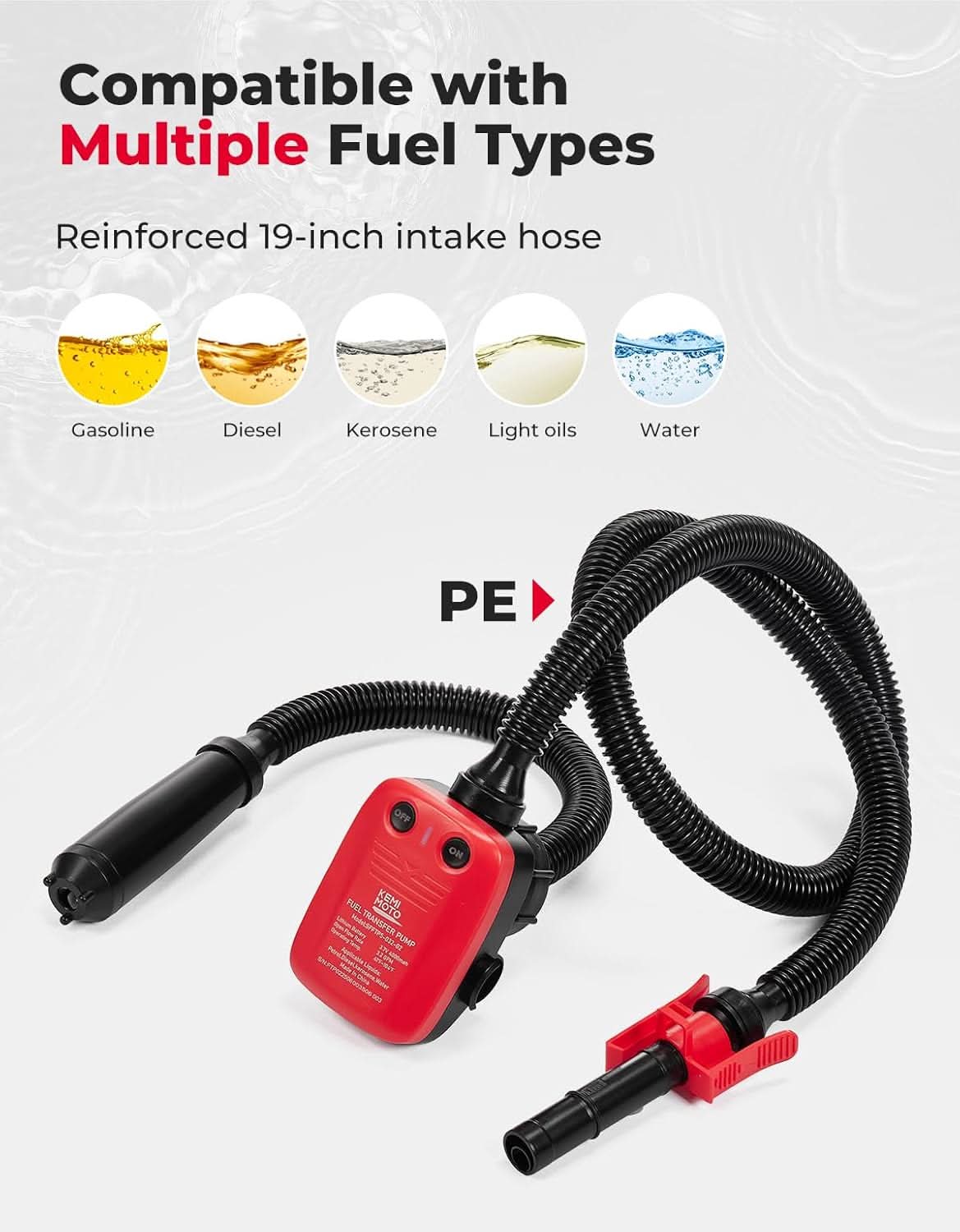 KEMIMOTO 41 pompa travaso elettrica automatica 3,2 GPM