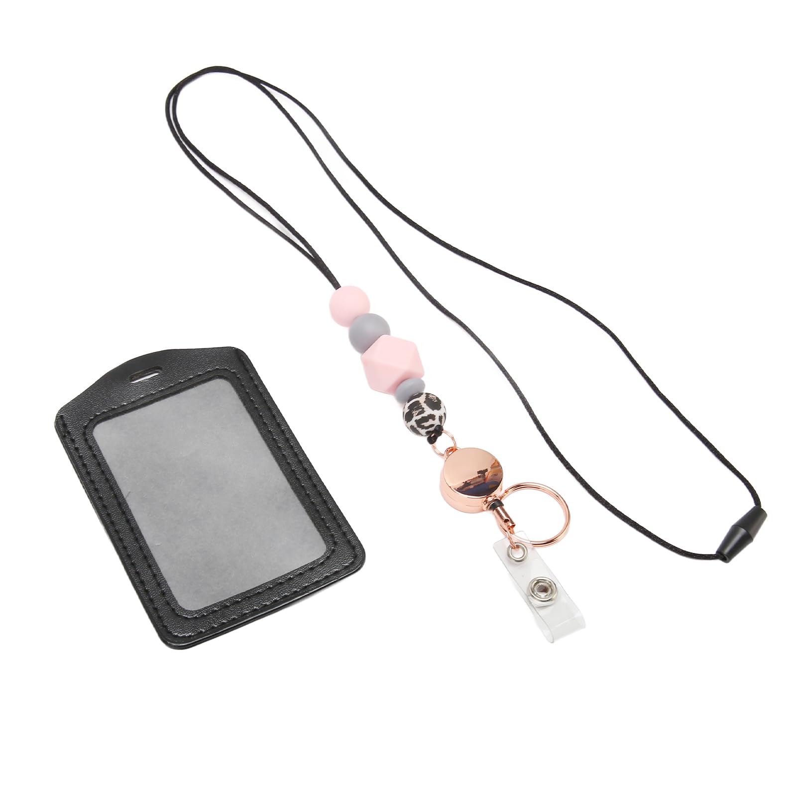 AOWINHIT Cordino Silicone Portabadge Rosa C 1 Pezzo