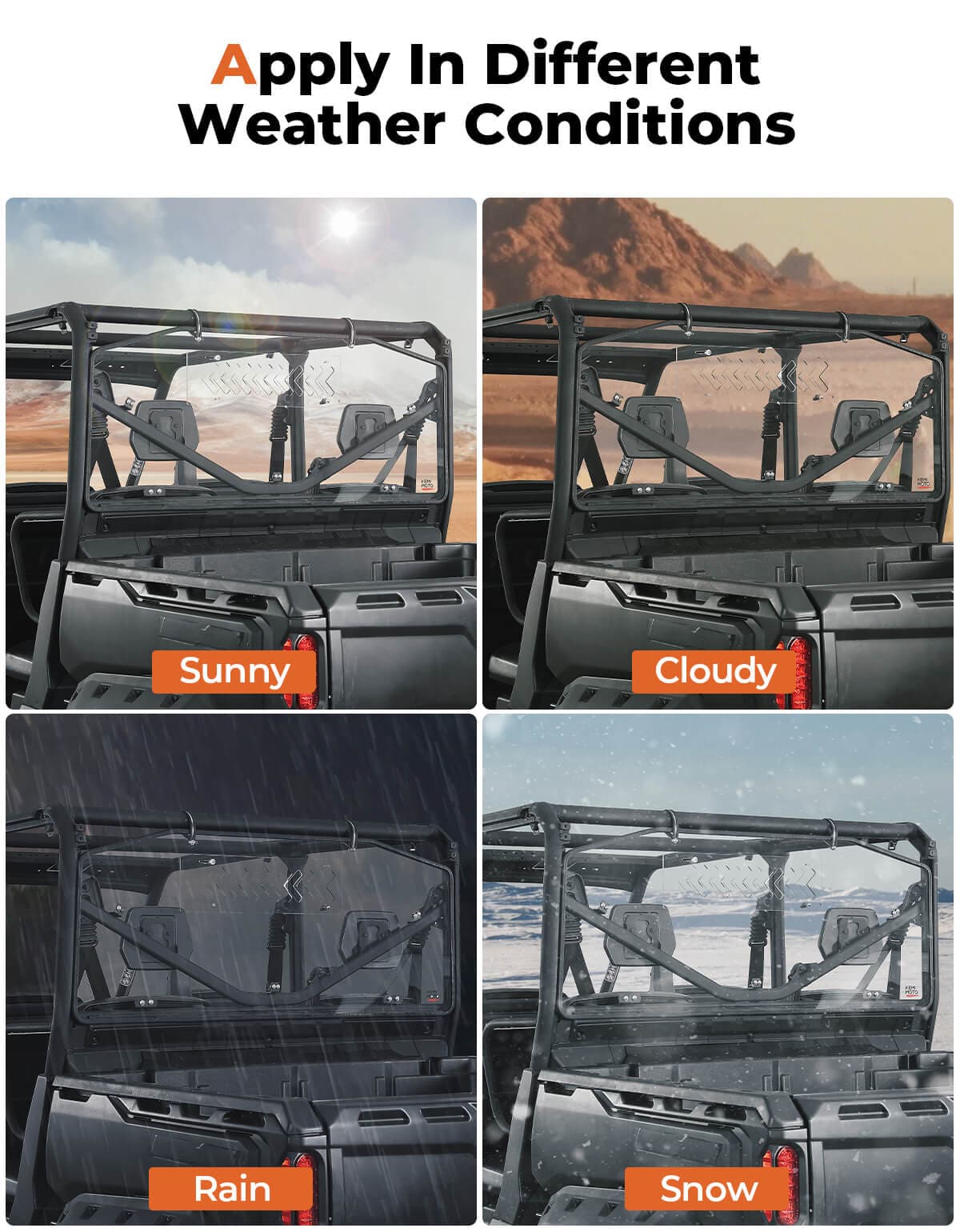 Kemimoto Defender HD5-HD10 parabrezza posteriore scorrevole