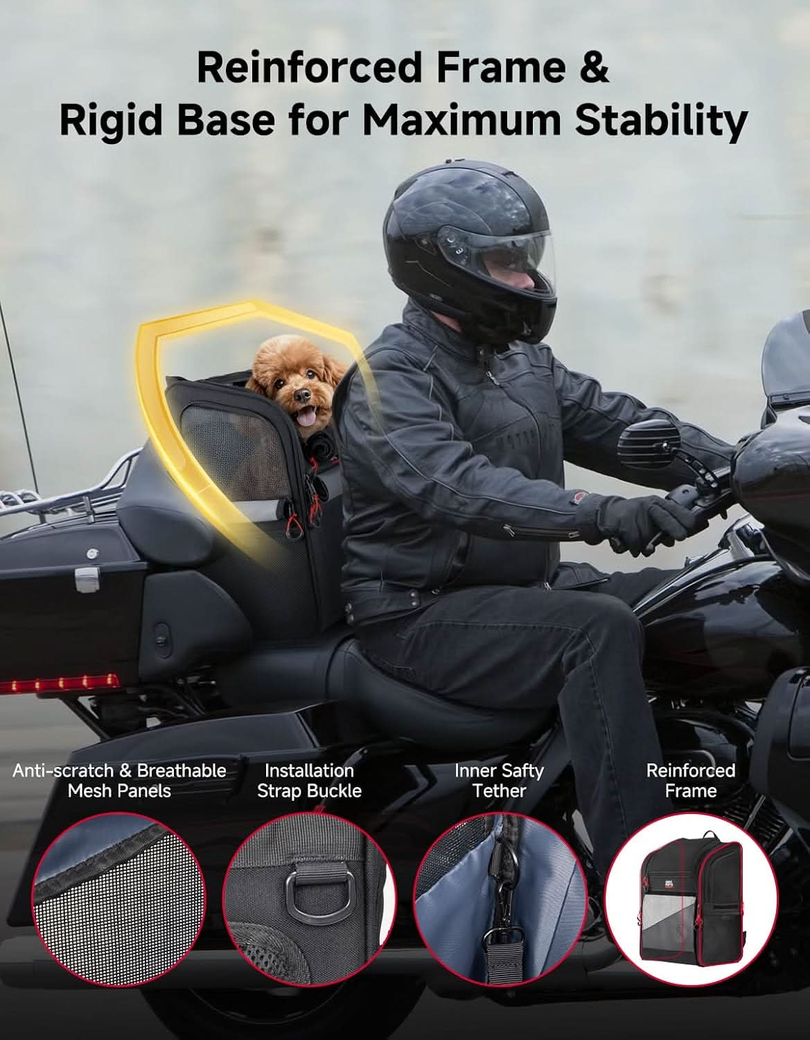 Kemimoto trasportino moto espandibile cani piccoli 7 kg