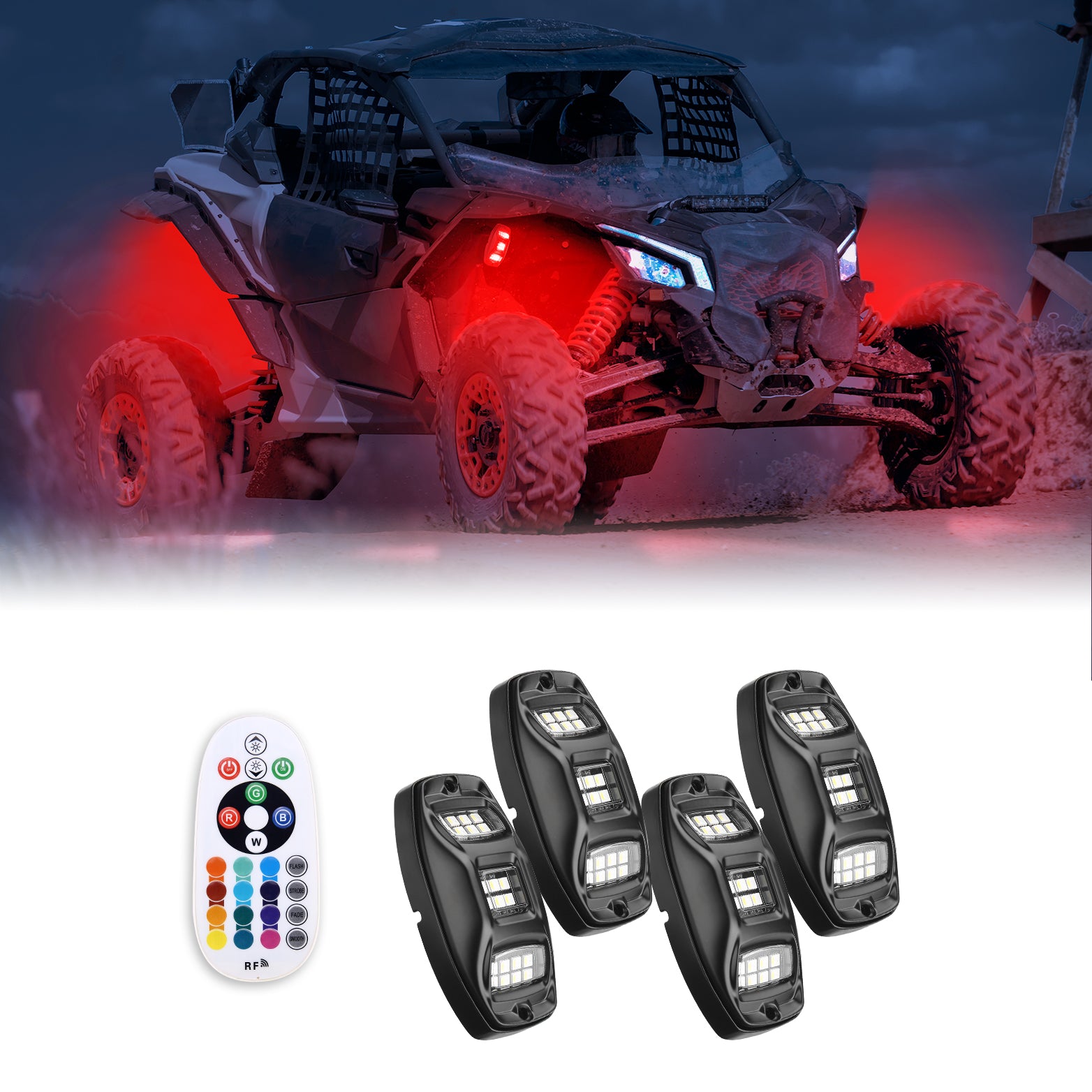 KEMIMOTO kit 8 luci rock RGB 9-32V