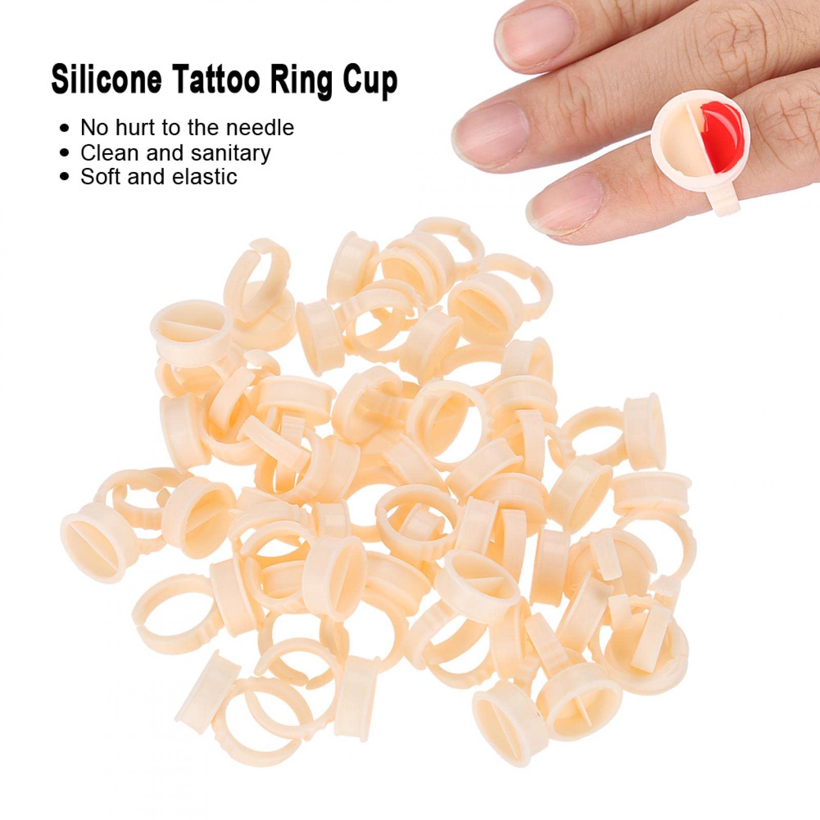 Kuuleyn Anello Pigmento 100 Pezzi Large con Divisore Silicone