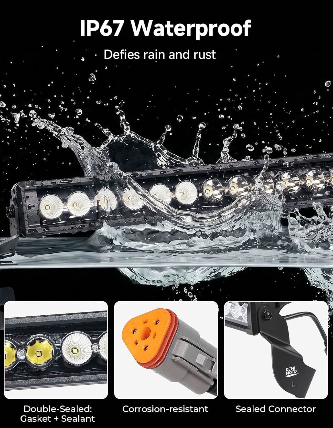 Kemimoto 50 Multi-Color Curved barra LED Ranger IP67