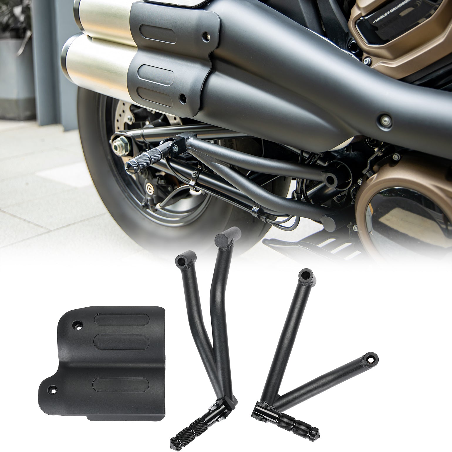 KEMIMOTO Sportster S 1250 pedane passeggero nere kit