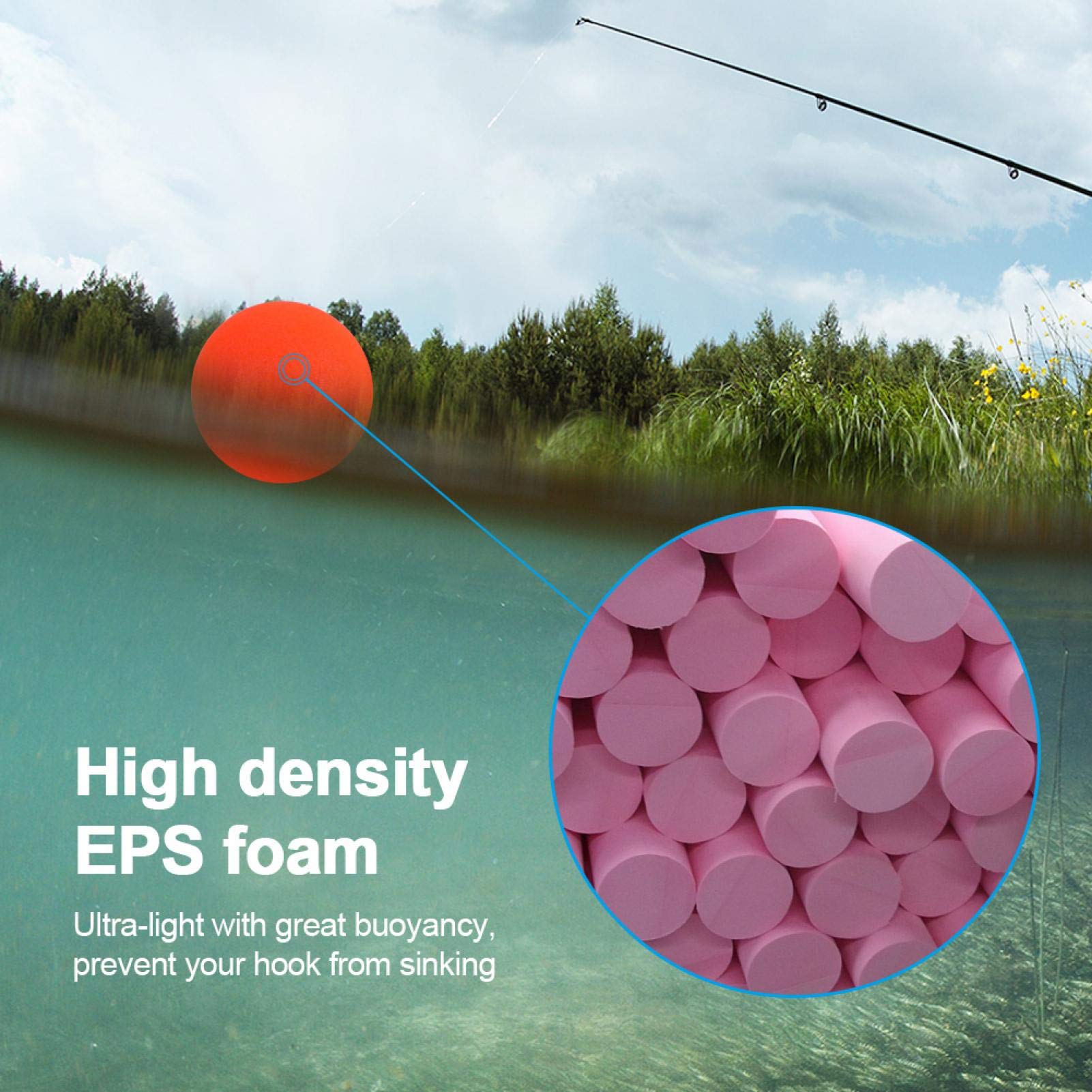 Kuuleyn Palline Galleggianti Pesca EPS 100 pz misura 6