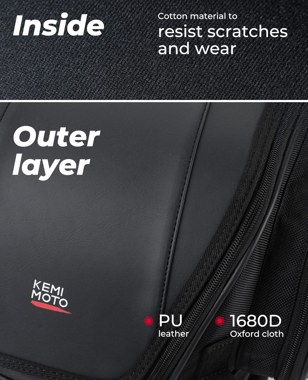Kemimoto borsa posteriore moto espandibile 22L nera
