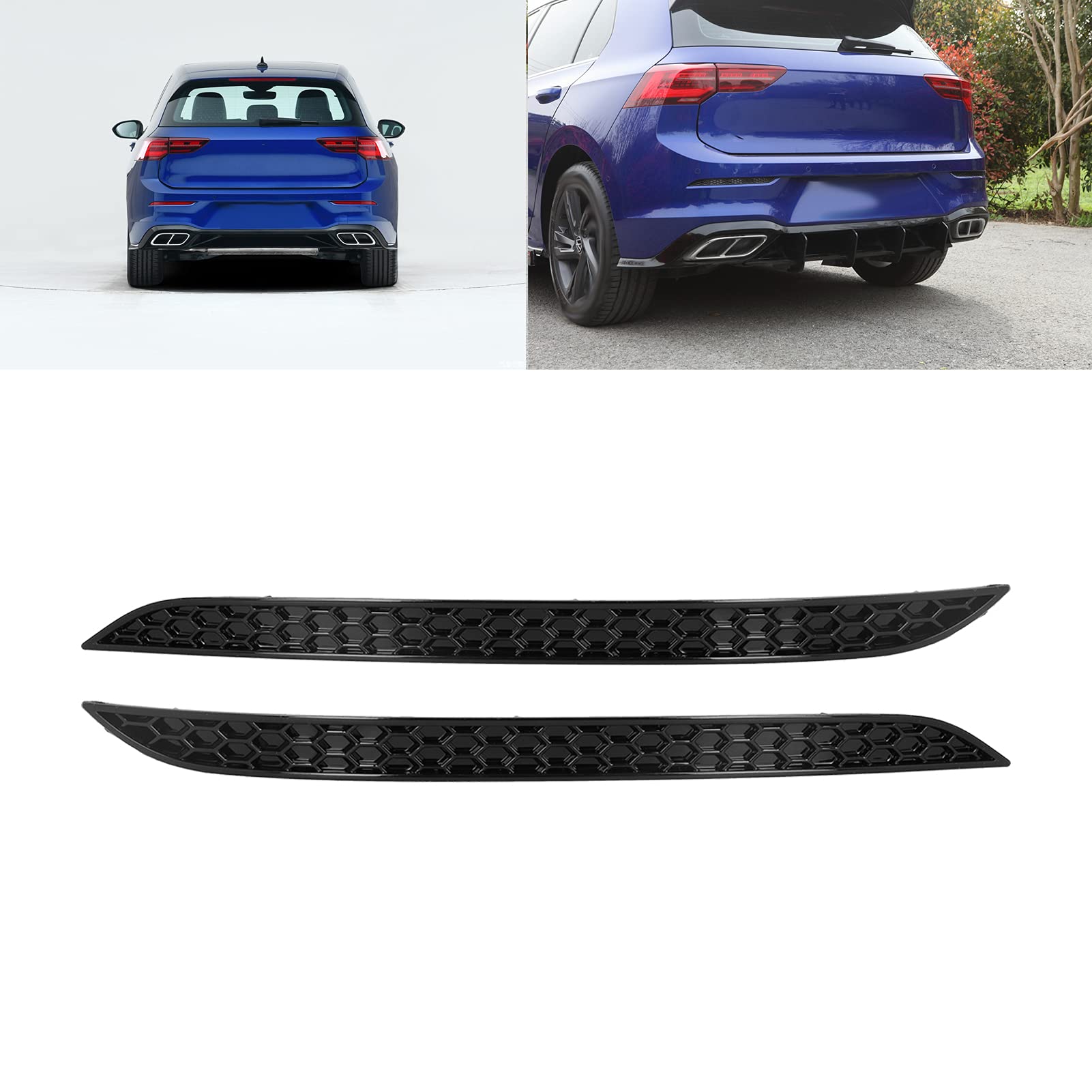 AOWINHIT Mk8 inserti catarifrangenti nero lucido paraurti