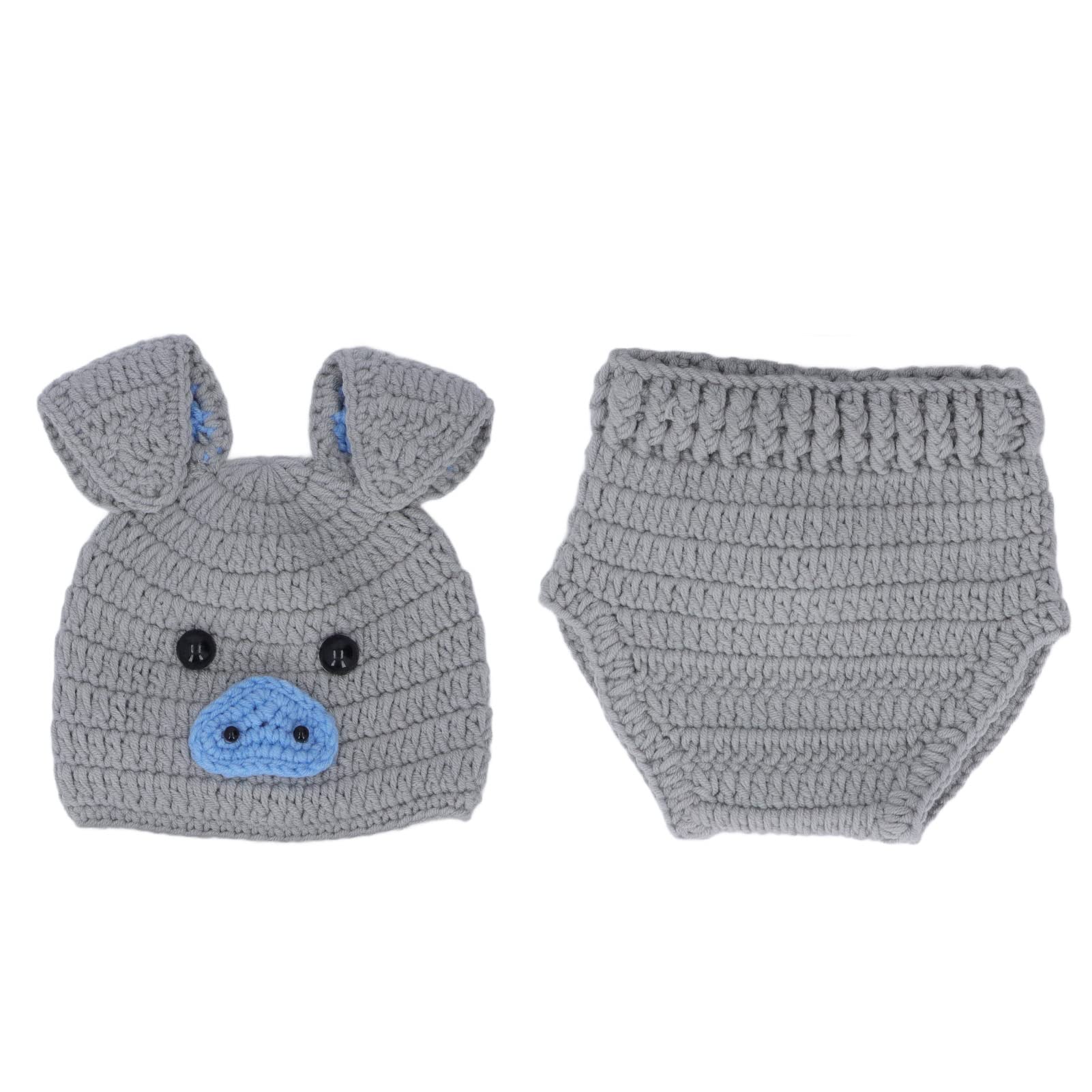 AOWINHIT Costume Foto Neonato Animali Lago Blu 0-3 Mesi 2 Pezzi