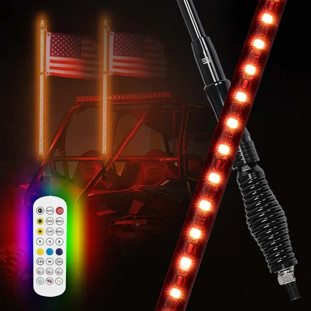 Kemimoto Whip Lights frustini LED 2 pezzi 3FT RGB IP67