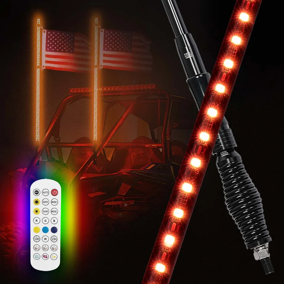 Kemimoto Whip Lights frustini LED 2 pezzi 3FT RGB IP67