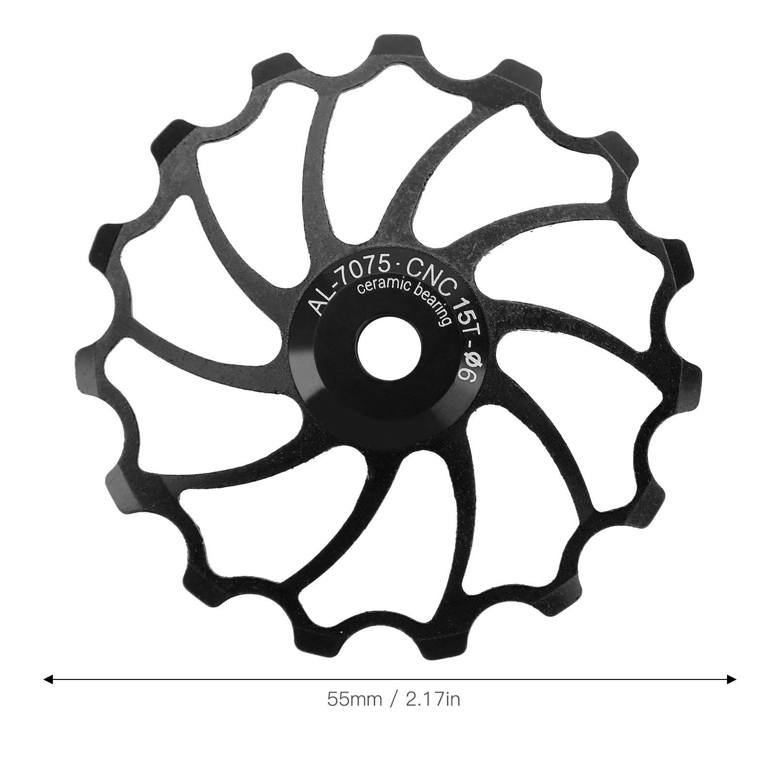 Kuuleyn Puleggia Deragliatore Posteriore Bici 15T Nero Ceramica