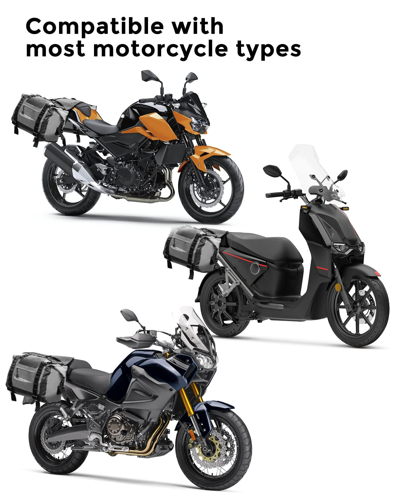 KEMIMOTO Borse Laterali Moto Impermeabili 50L 25Lx2