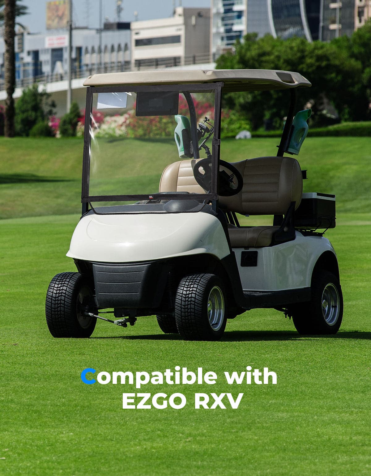 KEMIMOTO Parabrezza Pieghevole Nero per EZGO RXV Antipioggia