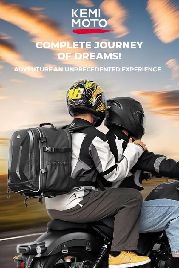 Kemimoto zaino moto rigido 40L porta casco USB