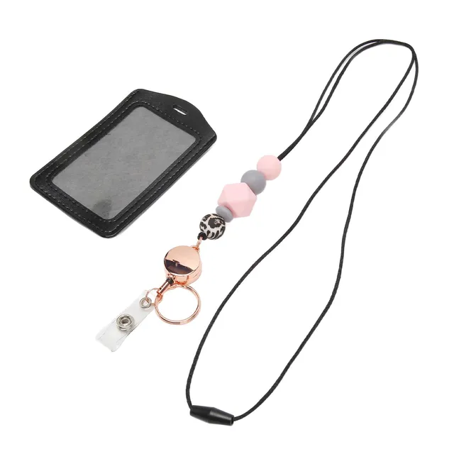AOWINHIT Cordino Silicone Portabadge Rosa C 1 Pezzo