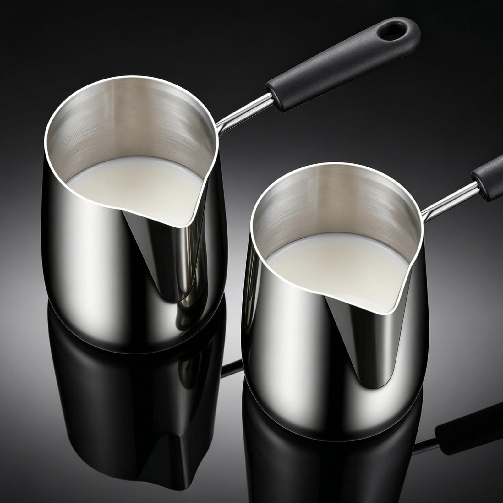 Hapivida cezve turca acciaio inox 600 ml set 2 pezzi induzione