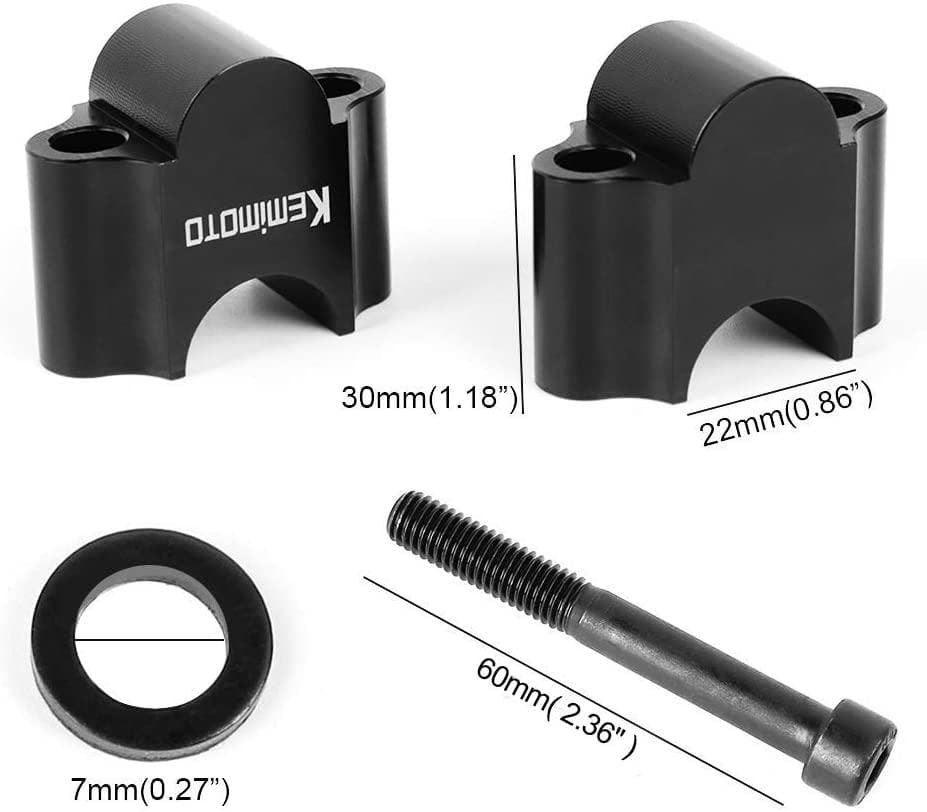 Kemimoto FHBUN026BK rialzo manubrio 30mm nero 22mm