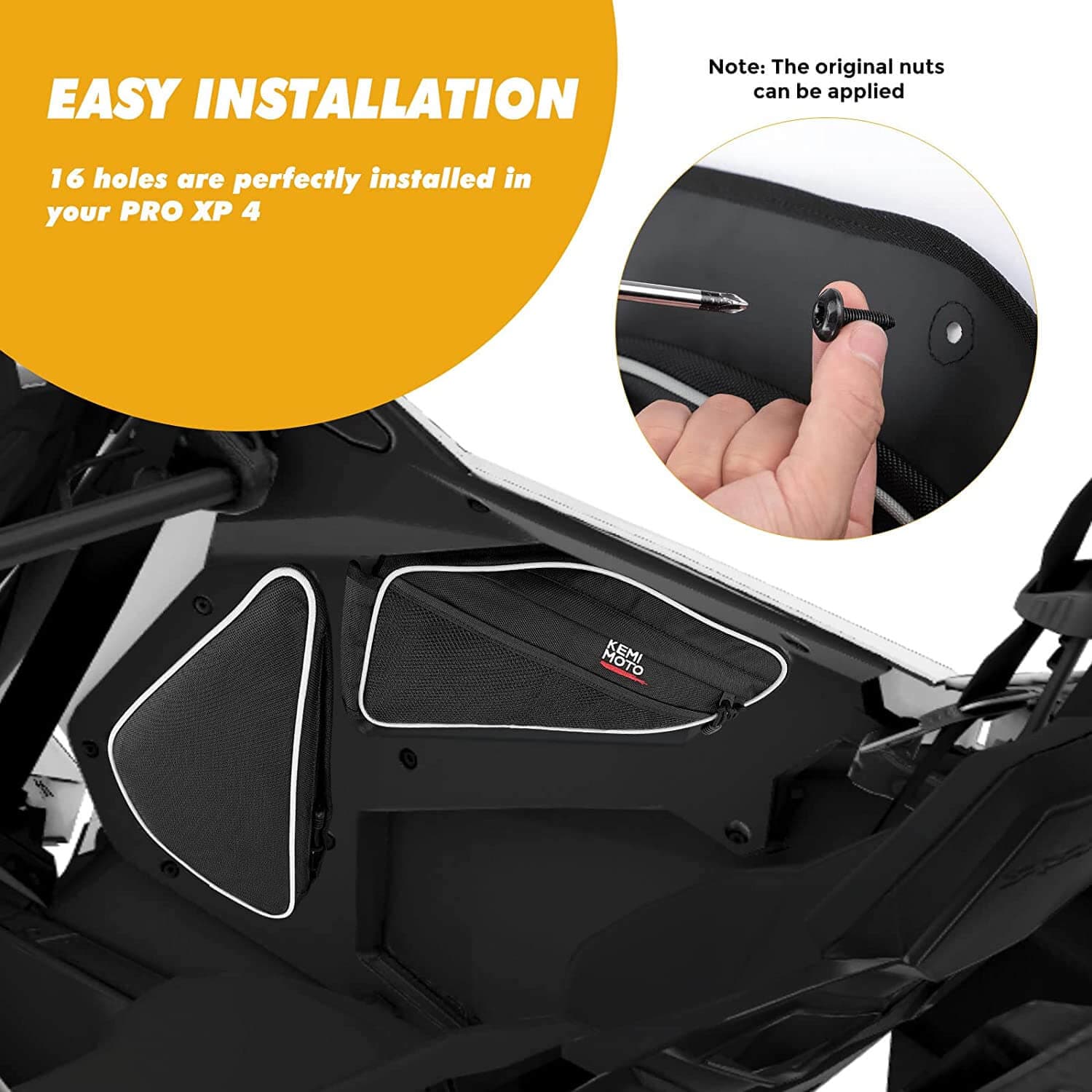 Kemimoto RZR PRO XP 4 borse portiera posteriori impermeabili