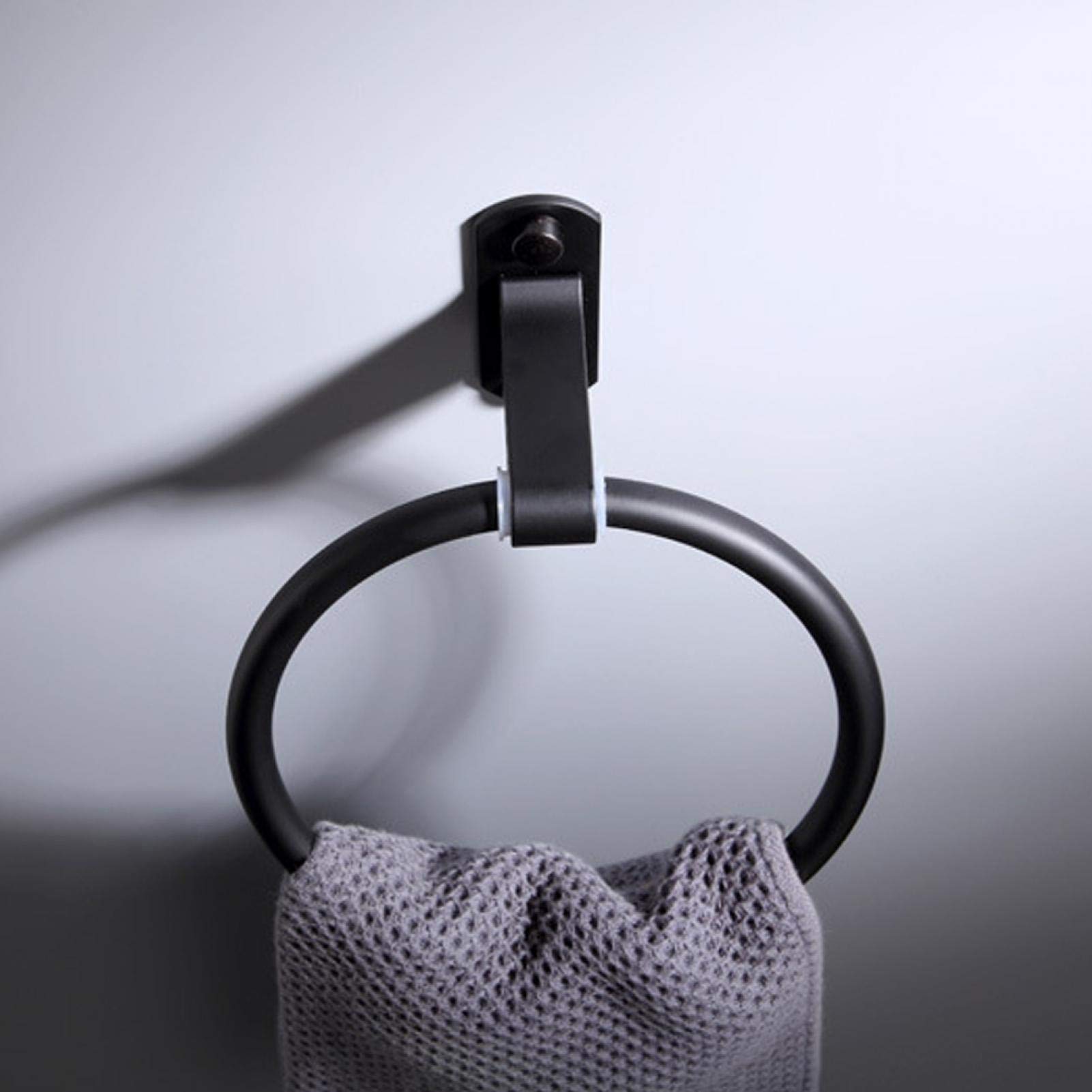 Kuuleyn Porta Asciugamani Anello Nero Rotondo da Parete