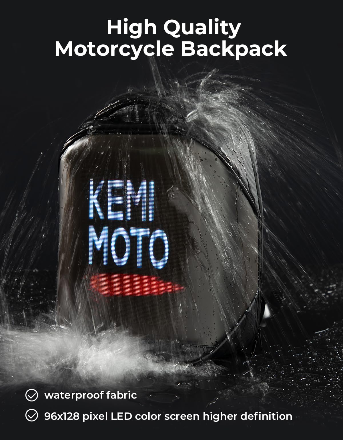 KEMIMOTO LED zaino moto programmabile impermeabile