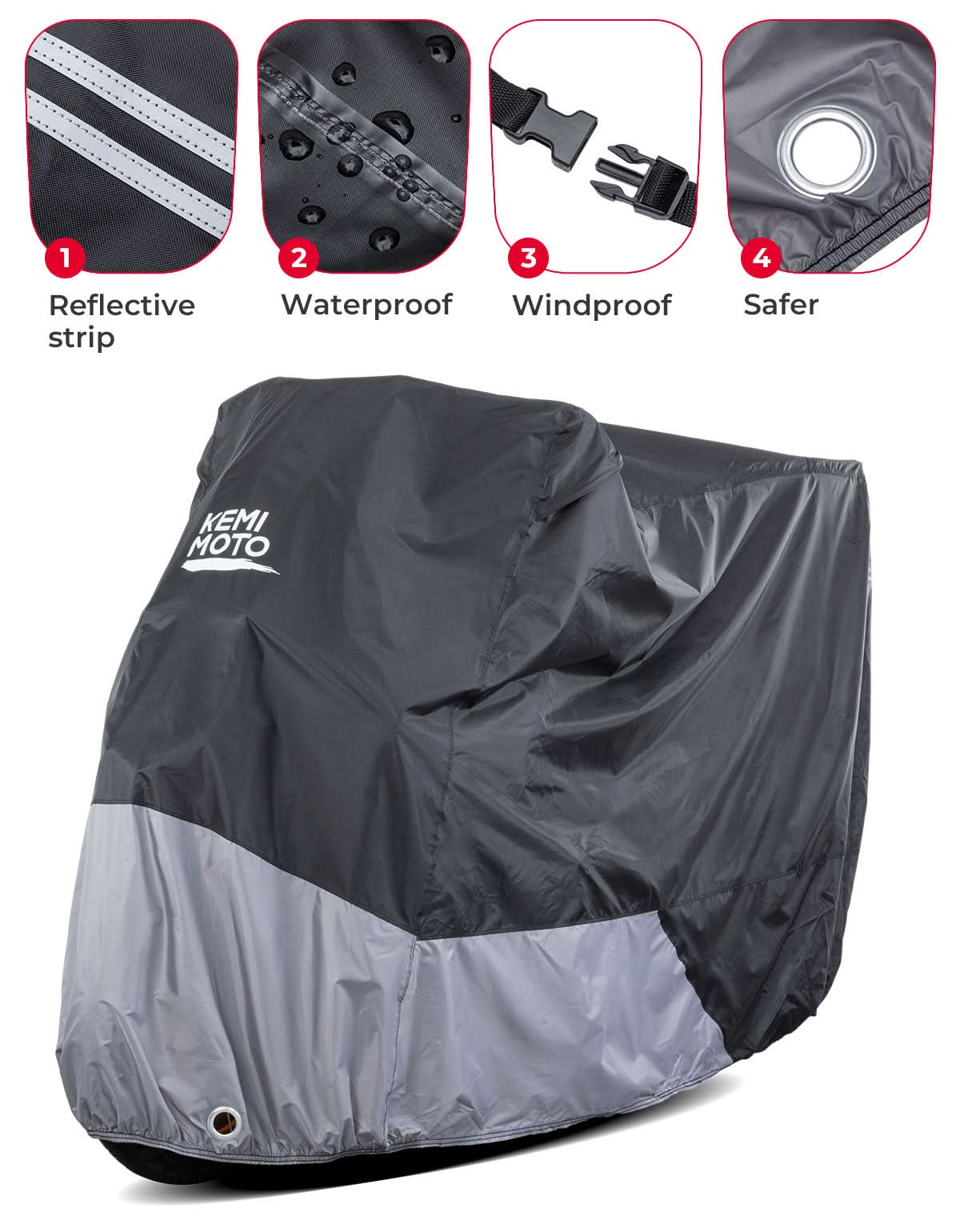 KEMIMOTO Adventure telo moto impermeabile XL antivento