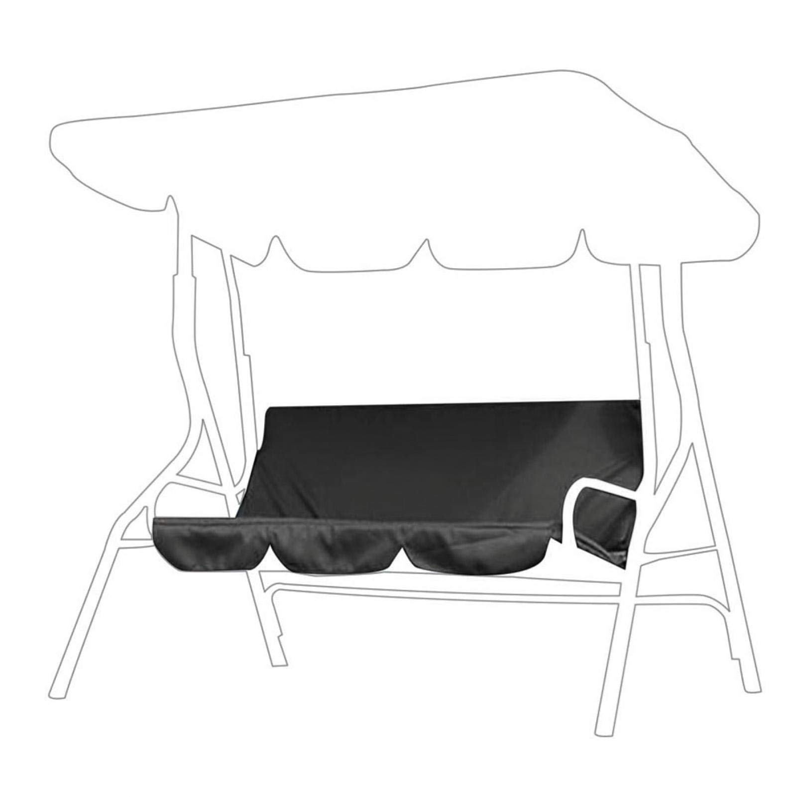 Kuuleyn Cuscino Altalena 3 Posti Nero Impermeabile 150 cm