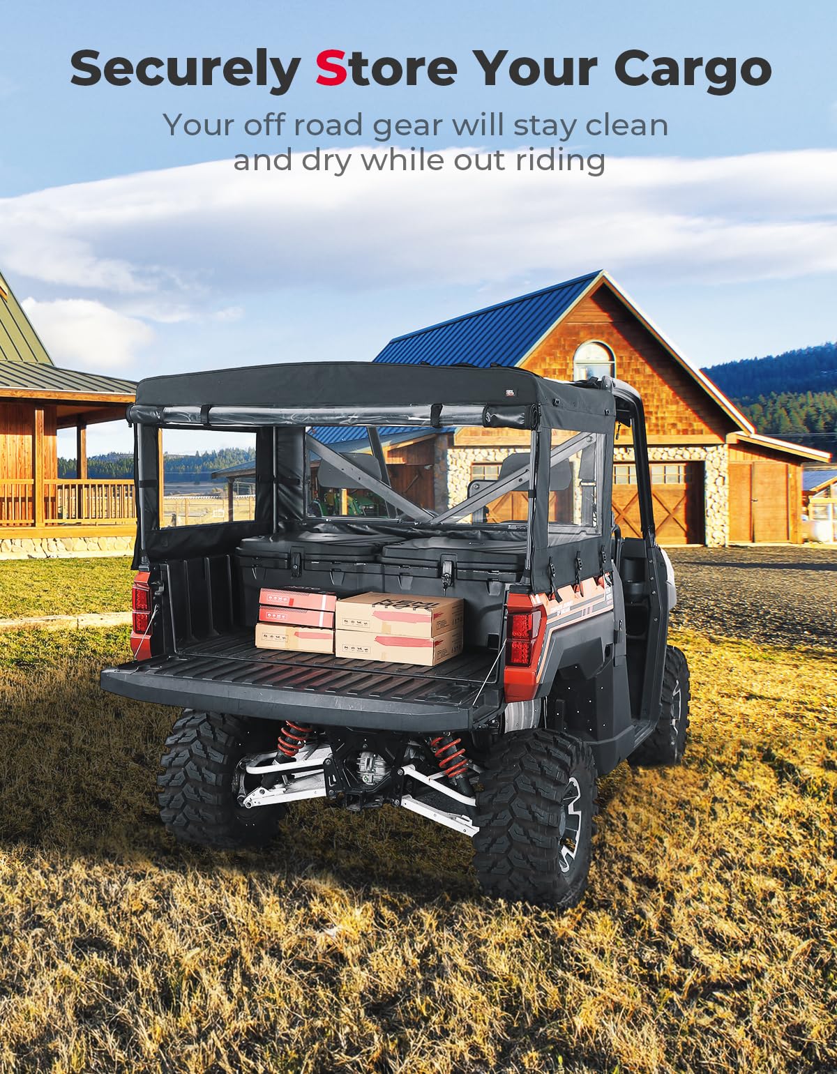 KEMIMOTO Copri Cassone Polaris Ranger Tenda Oxford 600D