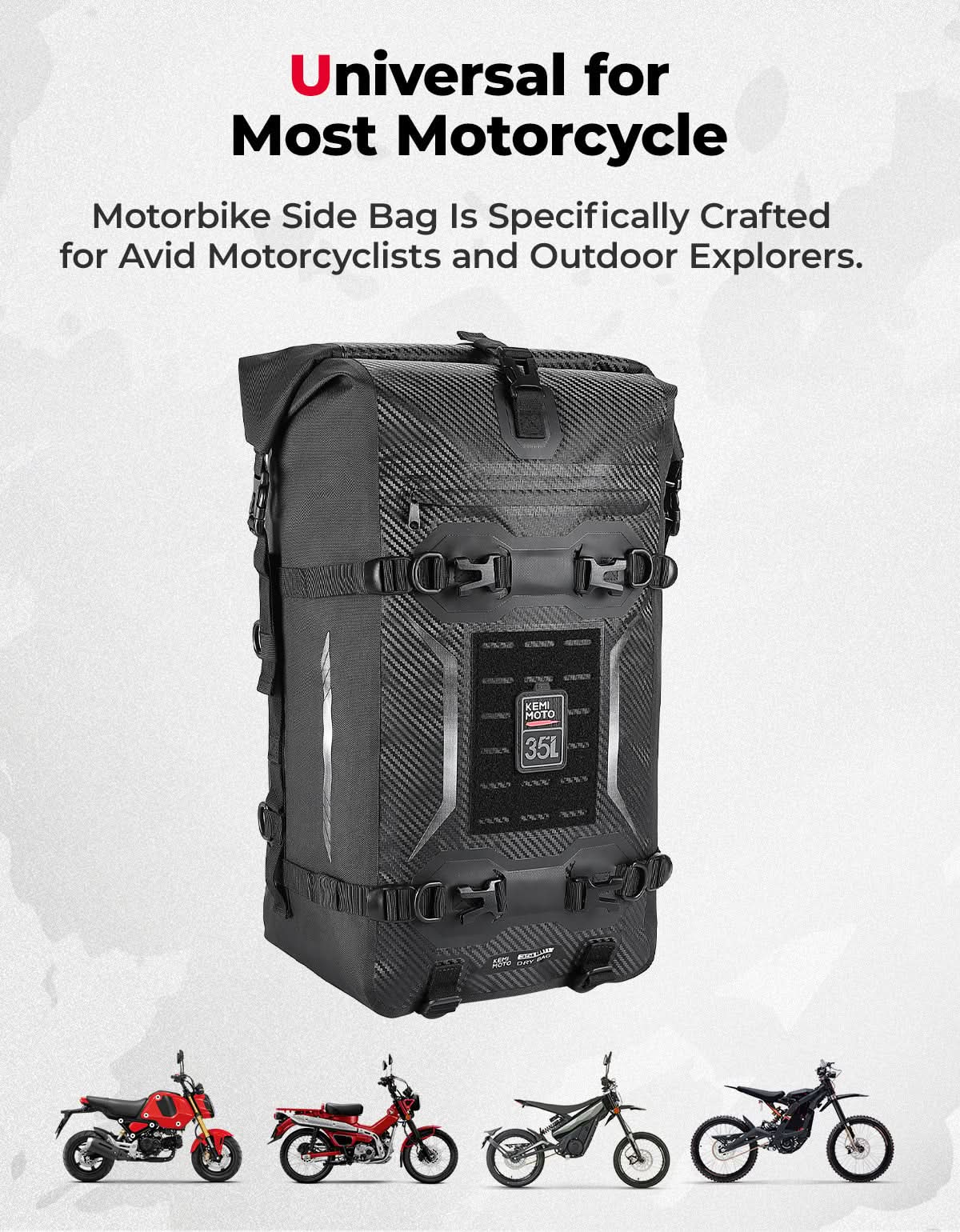KEMIMOTO Tail Bag 35L borsa moto impermeabile PVC