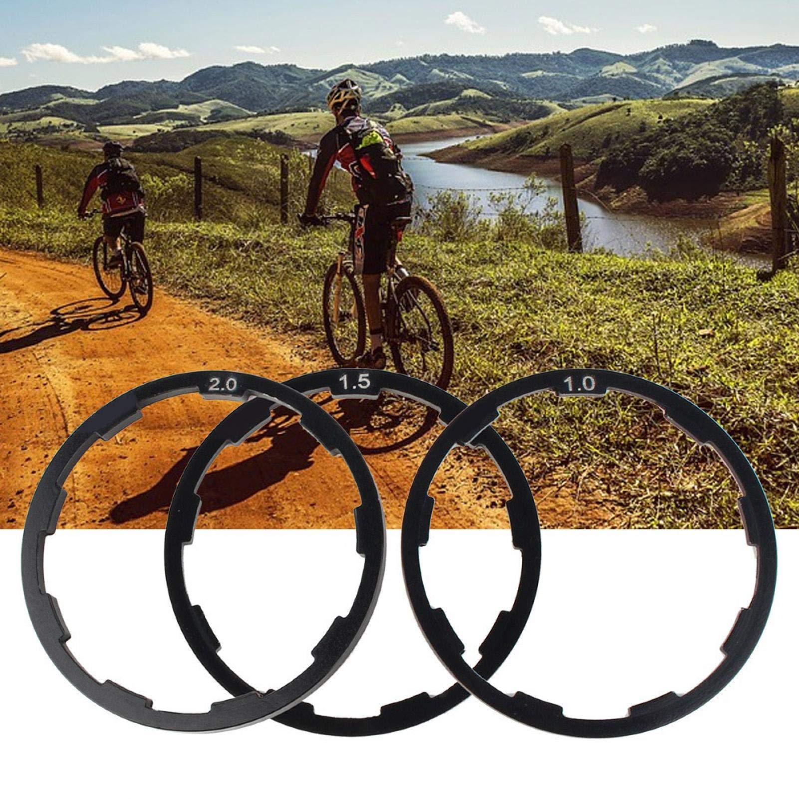 Kuuleyn Distanziali Bici Alluminio 1mm 1,5mm 2mm 3 Pezzi